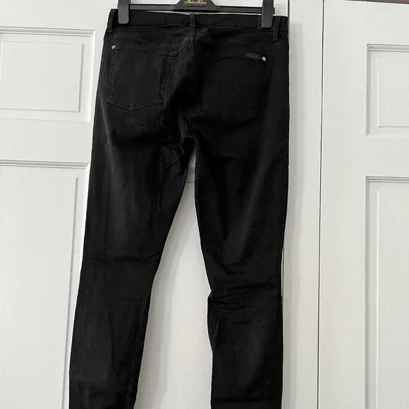 7 For All Mankind 'Slim Illusion Luxe' High Waist Skinny Jeans (Black) Size 31 - Picture 7 of 7